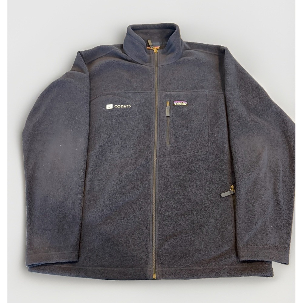 Patagonia Synchilla Fleece Full Zip Mens XL Blue Jacket Logo